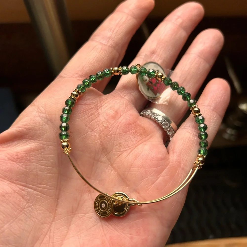 Alex and Ani Green and Gold Snoopy bracelets - Picture 7 of 8